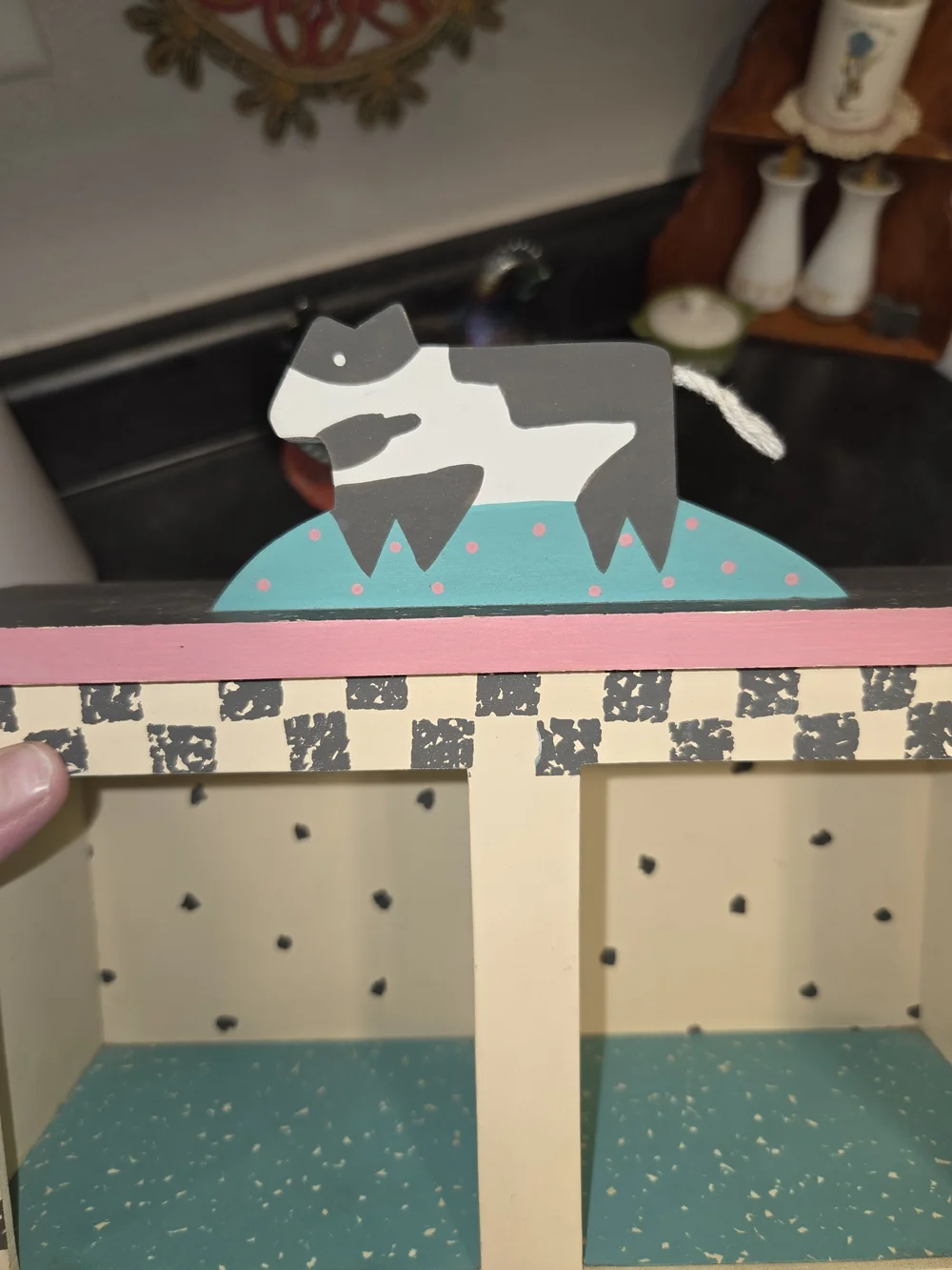 Hallmark Teal, Cream & Pink 4-Cubby Trinkey Shelve